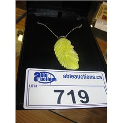 DYED BUFFALO BONE STERLING SILVER NATIVE CARVED PENDANT AND NECKLACE