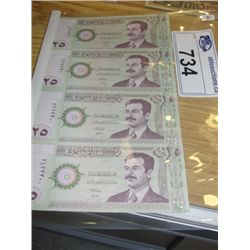 4X IRAQI SADDAM HUSSEIN NOTES - PRE OCCUPATION