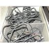 Image 1 : METAL BOX FILLED WITH ASSORTED AUDIO WIRING MICROPHONES ETC