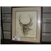 Image 1 : FRAMED PETITE POINT BUCK DEER DECORATIVE WALL HANGING
