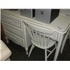 Image 1 : 5PC WHITE BEDROOM SET; DRESSER WITH MIRROR, DESK AND CHAIR, CHEVELLE MIRROR