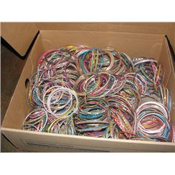 ONE BOX OF ASSORTED COSTUME JEWELLED BRACELETS