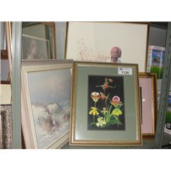 GROUP OF 5 ASSORTED ORIGINAL PAINTINGS, PRINTS, AND PICTURES