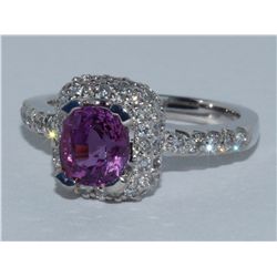 Natural Pink Sapphire w/ Diamond Ring