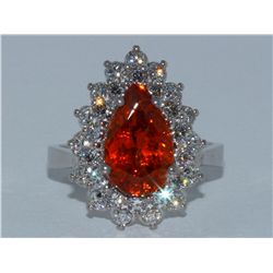 Natural Spessartite w/ Diamond Ring
