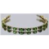 Image 2 : Natural Tsavorite 10.74cttw w/ Diamond Bracelet