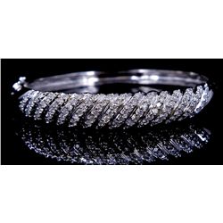 14kt White Gold Diamond Bangle