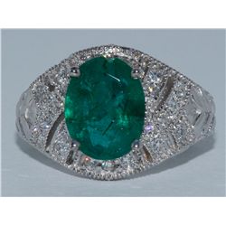 Emerald w/ Diamond Ring