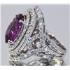 Image 2 : Natural Pink Spinel w/ Diamond Cocktail Ring 18k White Gold