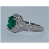 Image 2 : Natural Emerald w/ Diamond Flower Ring