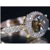 Image 2 : Natural Champagne Diamond w/ Diamond Ring