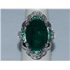 Image 1 : Natural Emerald w/ Diamond Cocktail Ring