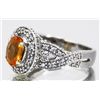 Image 2 : 14kt Spessarite Garnet w/ Diamond Ring