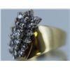 Image 3 : 14k Yellow Gold Diamond Cluster Ring