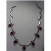 Image 1 : Natural Cabochon Ruby w/ Dia Necklace