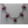 Image 2 : Natural Cabochon Ruby w/ Dia Necklace