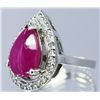 Image 2 : Nat Cabochon Ruby 5.00ct w/ Diamond Ring