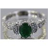 Image 1 : Nat Emerald .85ct w/ Diamond Ring