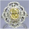 Image 2 : Nat Fancy Yellow Diamond w/ Diamond Elegant Ring