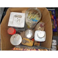 BOX: CLEANING, PAINT THINNER, AND CABLE TIES