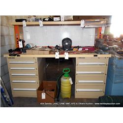 STANLEY-VIDMAR 9-DRAWER WORK TABLE/TOOL CABINET