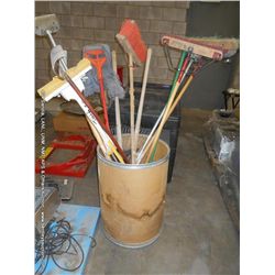 BARREL: BROOMS, SHOVELS, ETC