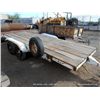 Image 2 : SHOP MADE DOUBLE AXLE 18' X 6' FLAT BED TRAILER