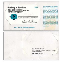 Legendary Television Entertainer Milton Berle Academy of Television Arts and Sciences 1959 Membershi