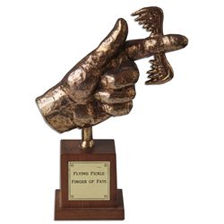 Flying Fickle Finger of Fate Award Statue Prop From TV Series ''Rowan & Martin's Laugh-In'' -- Parod