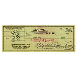 Lucille Ball Arnaz Signed Personal Check From 1955