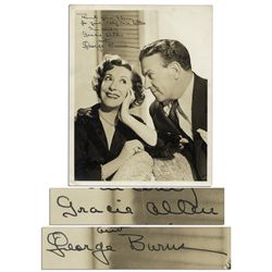 George Burns & Gracie Allen Signed 8'' x 10'' Photo