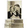 Image 1 : George Burns & Gracie Allen Signed 8'' x 10'' Photo