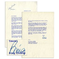 Bing Crosby Letter Signed From 1964 About His Sitcom -- ''... the television series...a simple littl