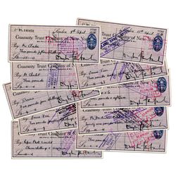 Douglas Fairbanks, Sr. April 1938 Single Signed Checks -- Lot of 10