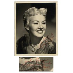 Betty Grable Signed Photo
