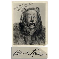 Scarce Bert Lahr Signed Photo as ''Cowardly Lion'' in 1939 ''The Wizard of Oz'' -- With PSA/DNA COA