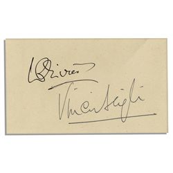 Hollywood Luminaries Vivien Leigh & Laurence Olivier Signatures