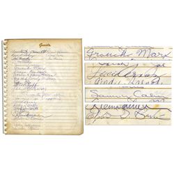Groucho Marx & Elizabeth Taylor Burton's Signatures in a Beverly Hills Guest Book