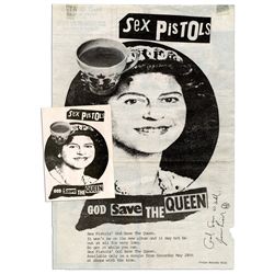 1977 Sex Pistols ''God Save the Queen'' NME Magazine Ad -- Signed By Sex Pistols Artist Jamie Reid -