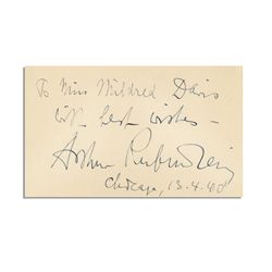 Very Nice 1940 Signature by Piano Impresario Arthur Rubinstein