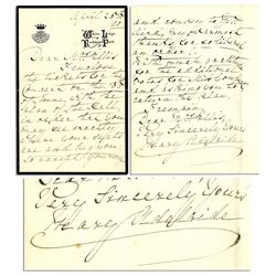 Mary Adelaide 1890 Autograph Letter Signed -- Mother of Queen Mary