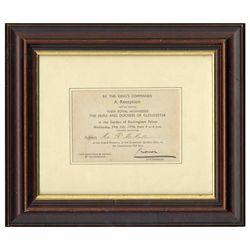 Buckingham Palace 1936 Garden Party Invitation -- Signed by Lord Chamberlain Under King Edward VIII'