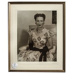 Lovely Vintage Portrait Photo of The Duchess of Windsor, Wallis Simpson -- Photo by Turgeon