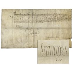 King Francis I Document Signed