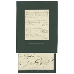 King George III Document Signed Reclaiming Cash Held For Him in November of 1788 While in the Throes