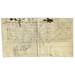 King Louis XIII 1618 Document Signed