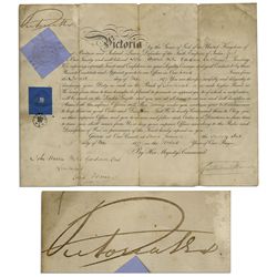 Queen Victoria 1877 Military Appointment Signed