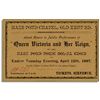 Image 1 : Queen Victoria Diamond Jubilee Music Performance Ticket From 1897