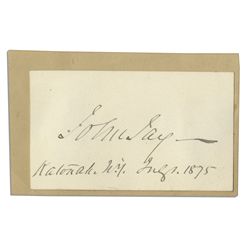 Anti-Slavery Activist John Jay Signature From 1875