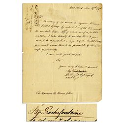 West Point Chief Engineer Stephen Rochefontaine Autograph Letter Signed -- From West Point in 1796, 